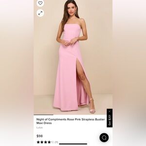 Lulu’s NWT Night of Compliments Rose bridesmaid formal dress